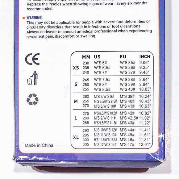 TYMTEEC Extra Support Professional Advanced Insoles Small US Shoe M7½-8½ / W8-9½ - Picture 9 of 11